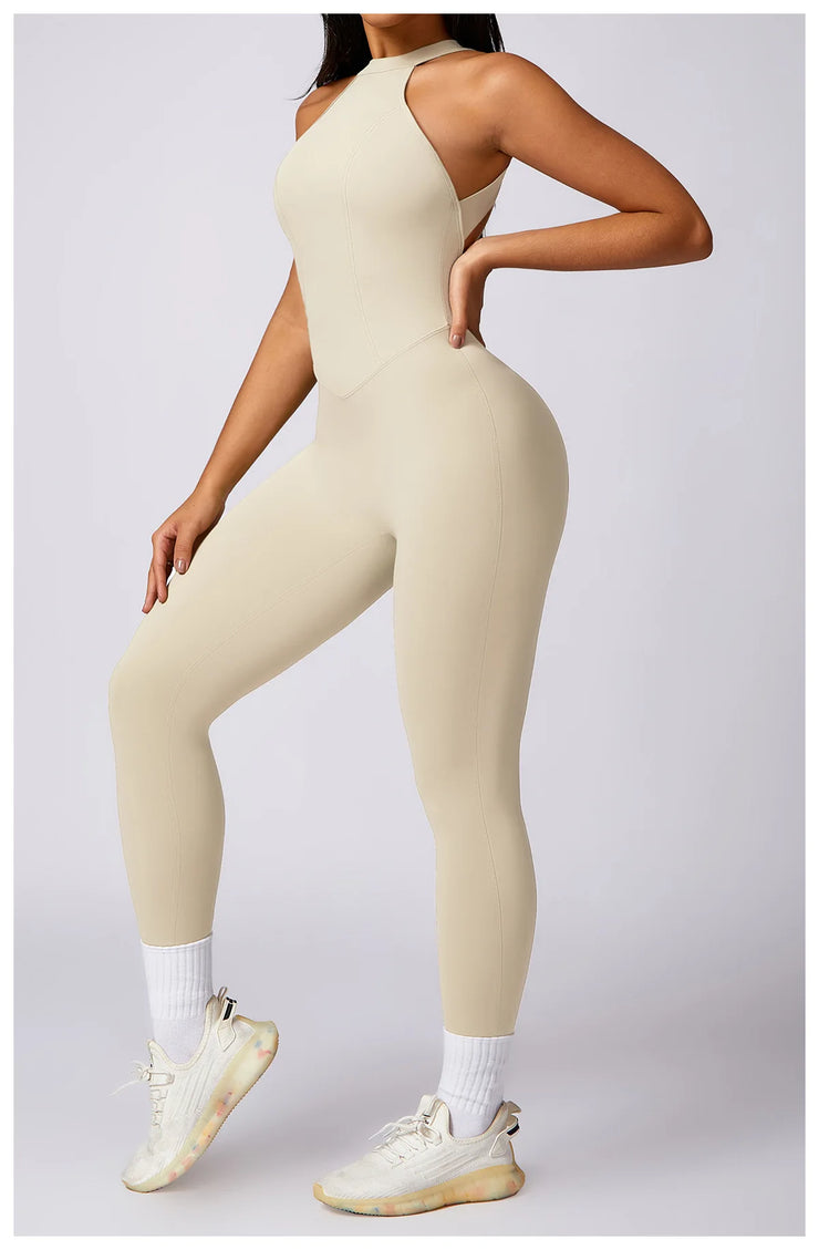 Backless V-Back Yoga Jumpsuit