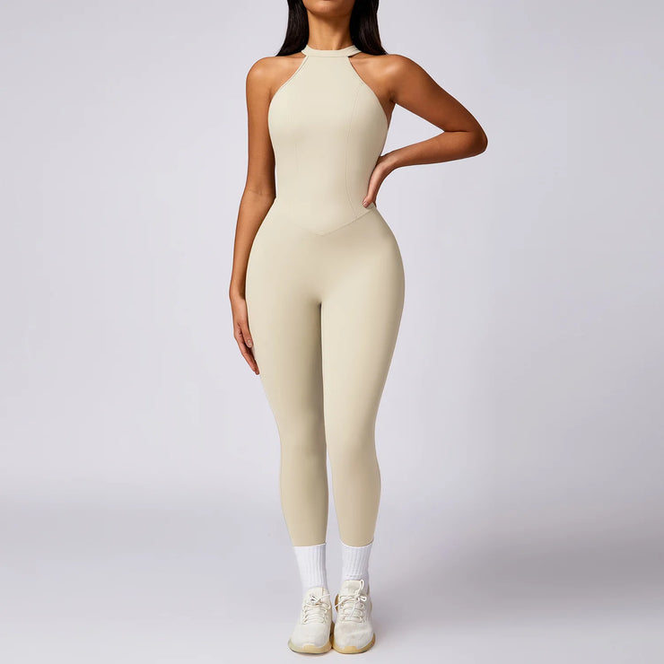 Backless V-Back Yoga Jumpsuit