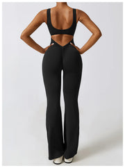 Sexy Back V Jumpsuit Gym Set