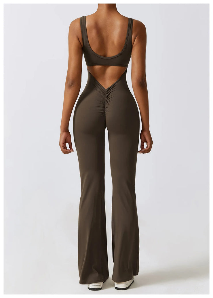 Sexy Back V Jumpsuit Gym Set