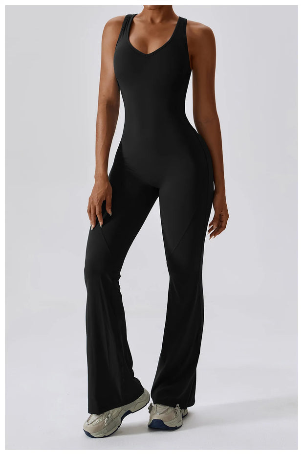 Sexy Back V Jumpsuit Gym Set