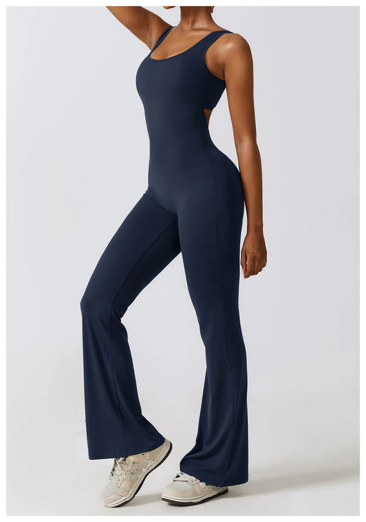 Sexy Back V Jumpsuit Gym Set