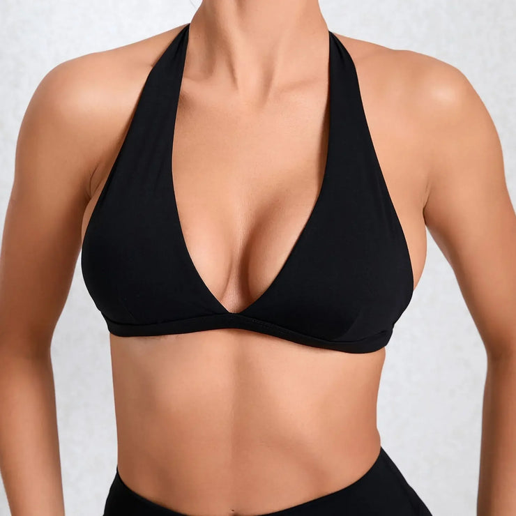 V-Neck Backless Sports Bra