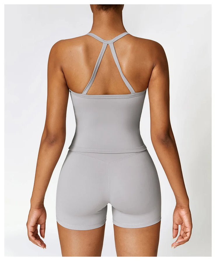 Sports Vest Women Gym Set