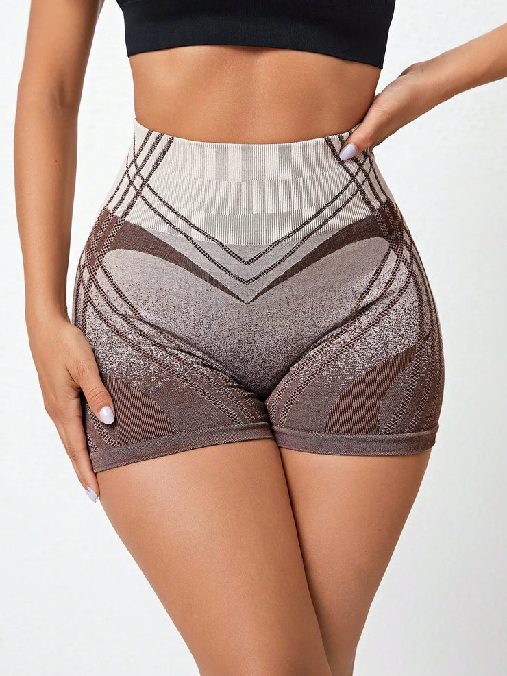 Gradient High Waist Fitness Shorts