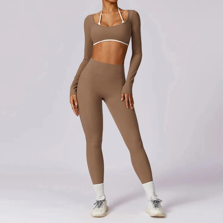 Long Sleeve Push-Up Sports Set