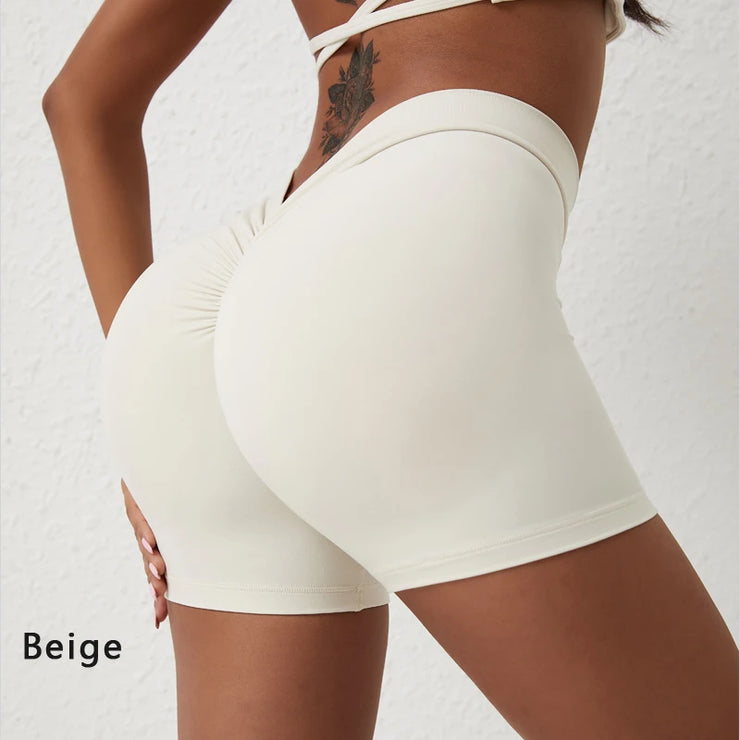 High-Waisted Hip-Lifting Fitness Shorts