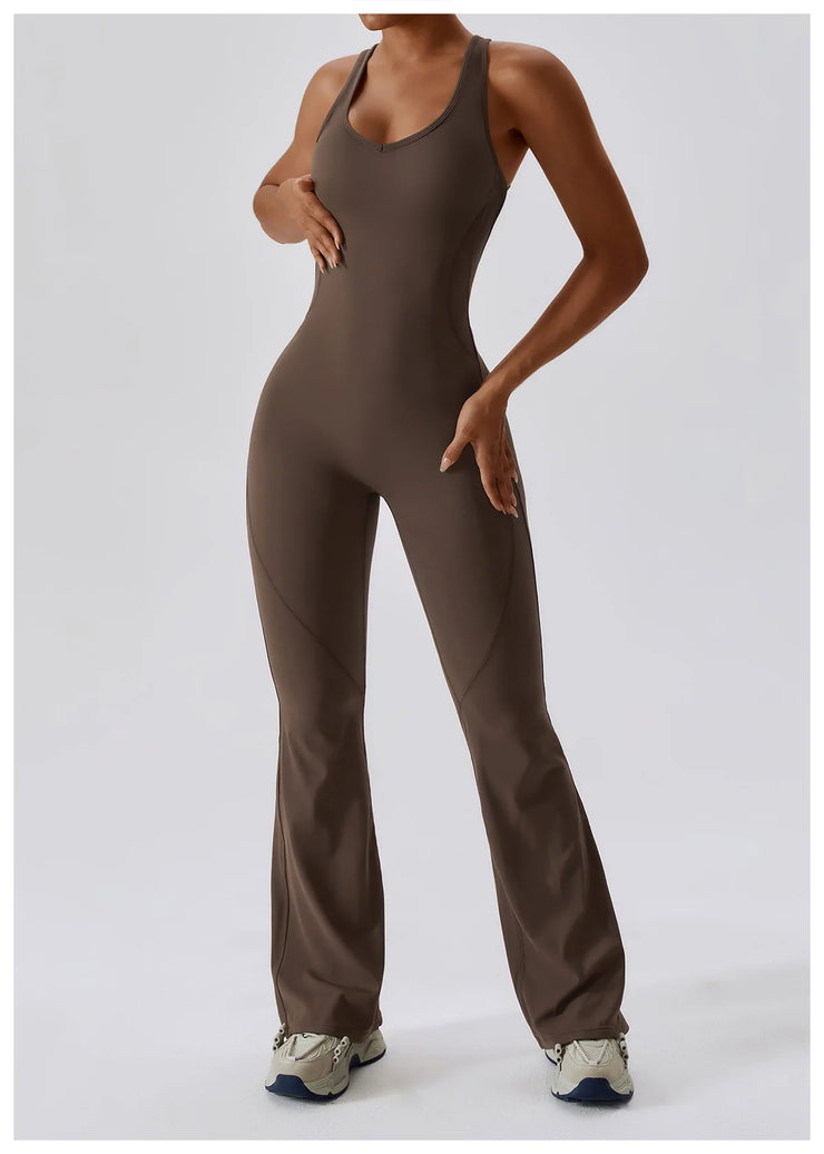 Sexy Back V Jumpsuit Gym Set