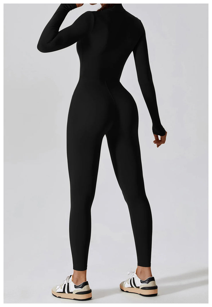 One-Piece Suit Zipper Long Sleeved Tracksuit