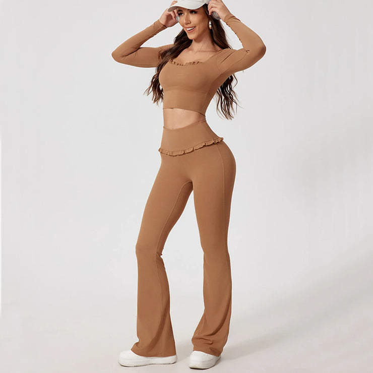 High Waist Bell Flare Legging Set