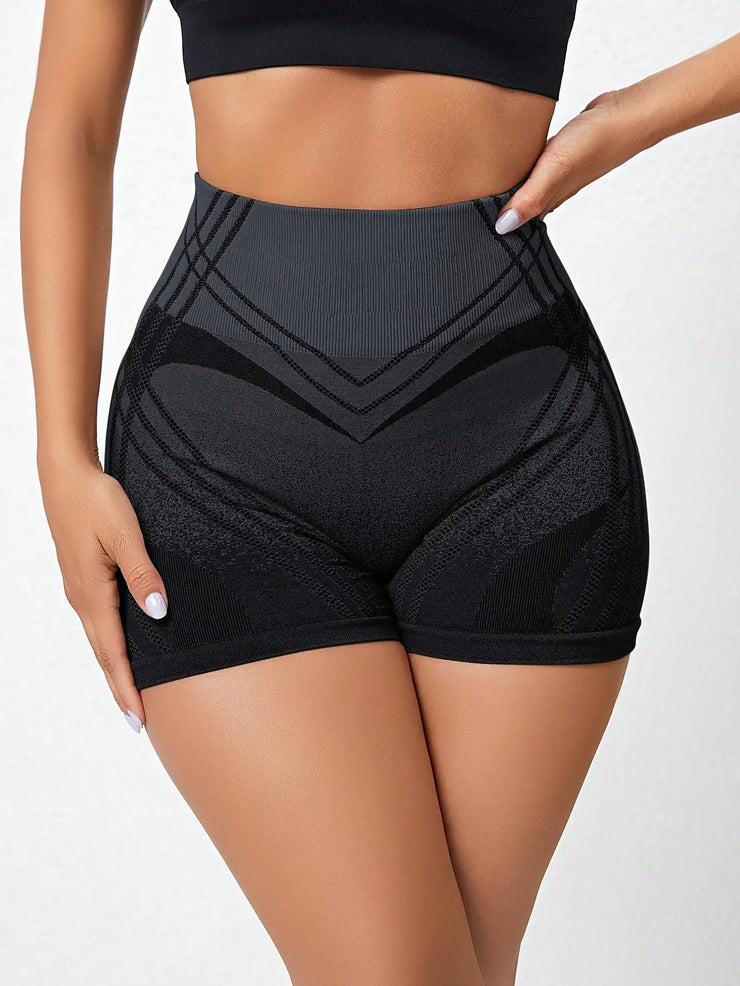 Gradient High Waist Fitness Shorts