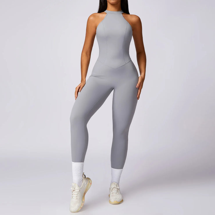 Backless V-Back Yoga Jumpsuit
