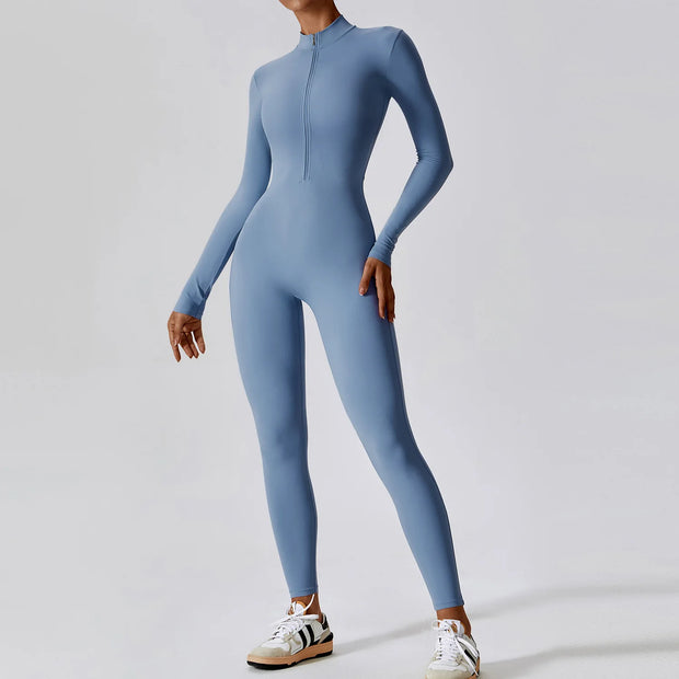 One-Piece Suit Zipper Long Sleeved Tracksuit