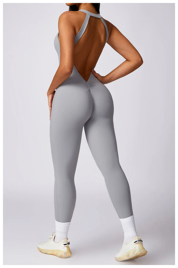 Backless V-Back Yoga Jumpsuit