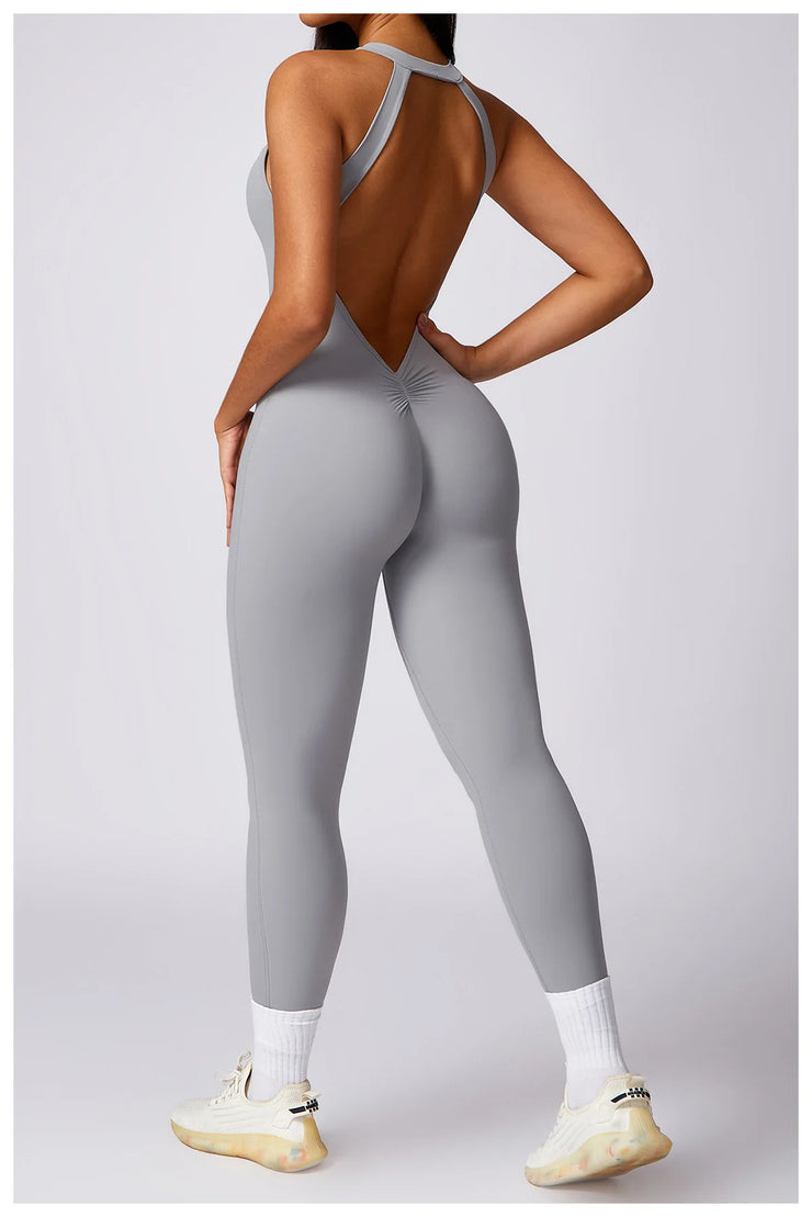 Backless V-Back Yoga Jumpsuit