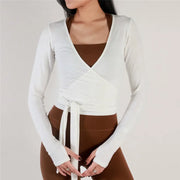 Stylish V Neck Long Sleeve Top