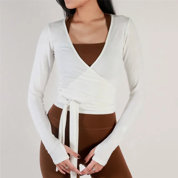 Stylish V Neck Long Sleeve Top