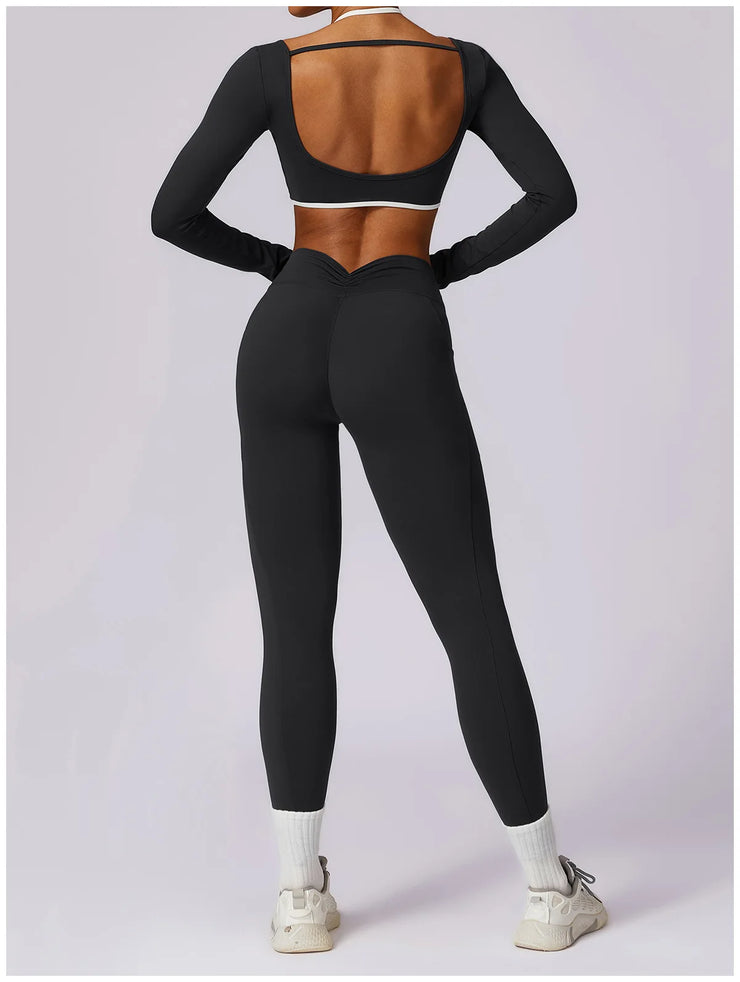 Long Sleeve Push-Up Sports Set