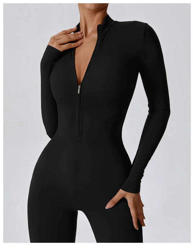 One-Piece Suit Zipper Long Sleeved Tracksuit