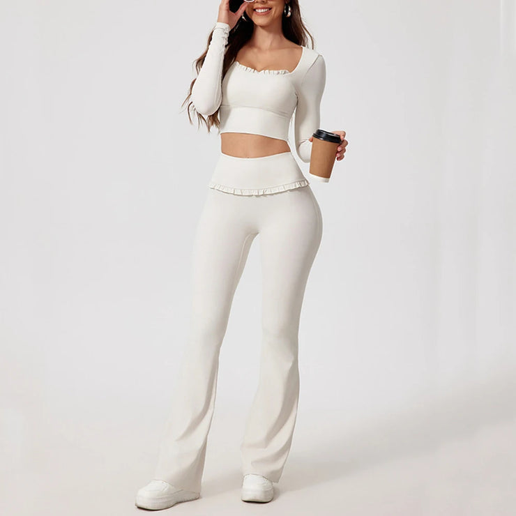 High Waist Bell Flare Legging Set