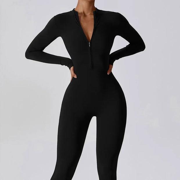 One-Piece Suit Zipper Long Sleeved Tracksuit
