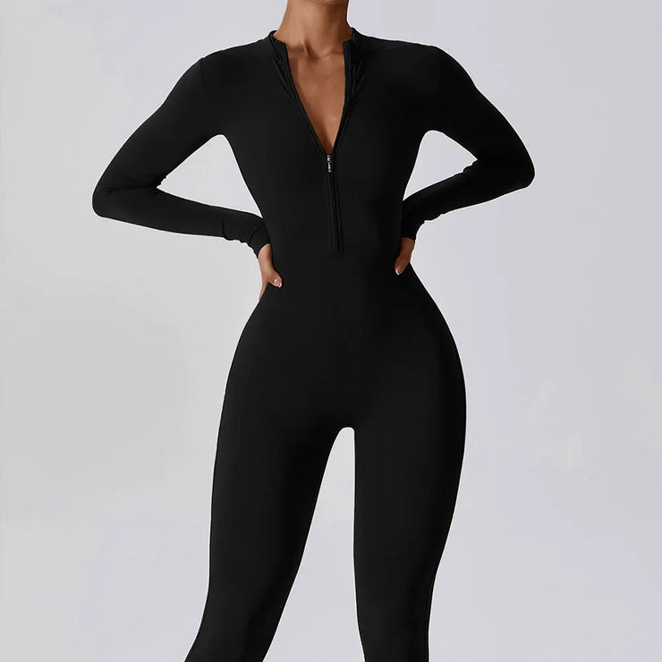 One-Piece Suit Zipper Long Sleeved Tracksuit