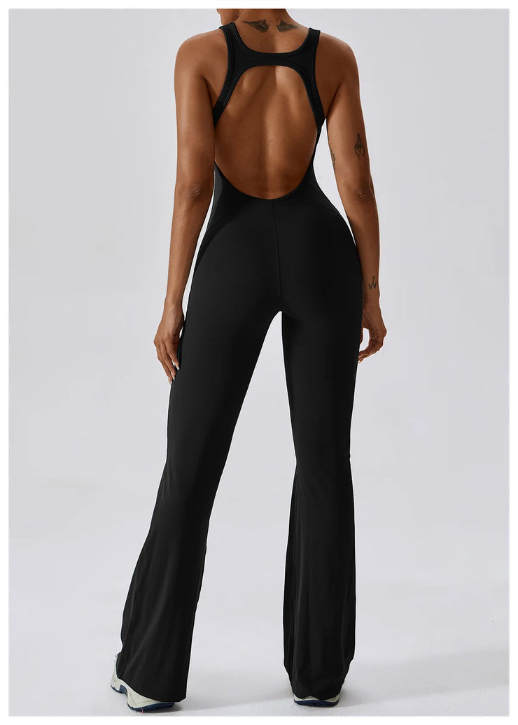 Sexy Back V Jumpsuit Gym Set