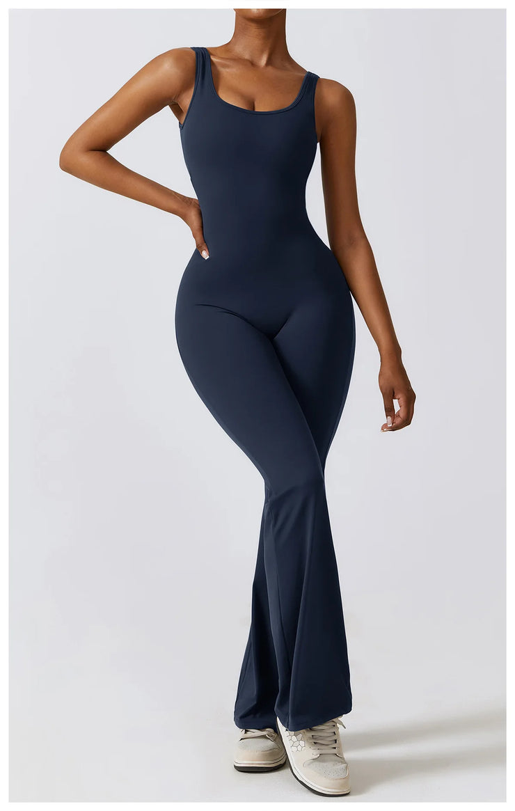 Sexy Back V Jumpsuit Gym Set