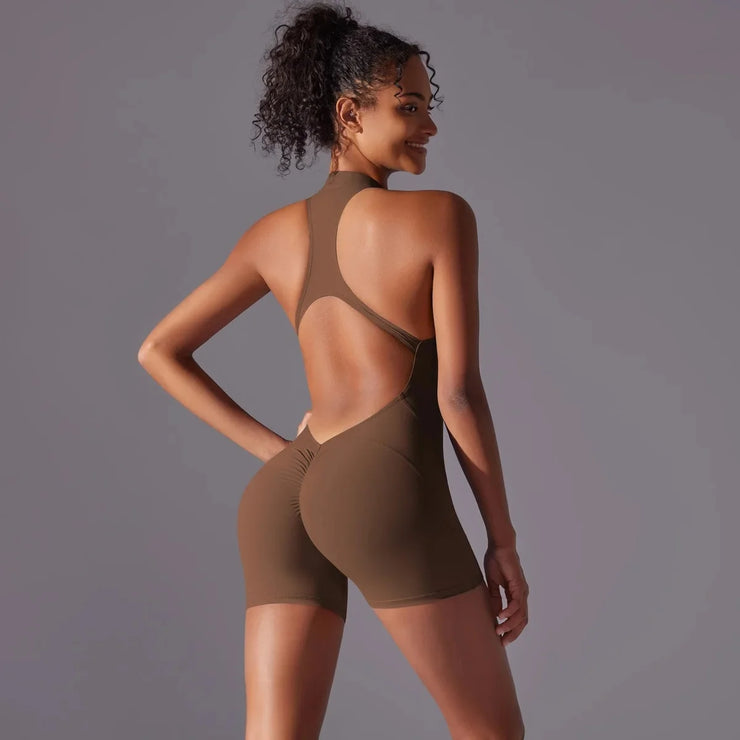 High-Intensity Nude Yoga Jumpsuit