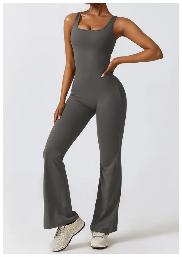 Sexy Back V Jumpsuit Gym Set