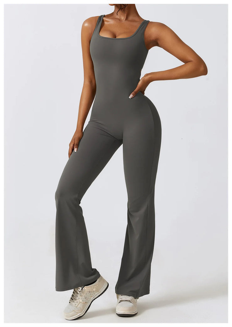 Sexy Back V Jumpsuit Gym Set