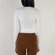Stylish V Neck Long Sleeve Top