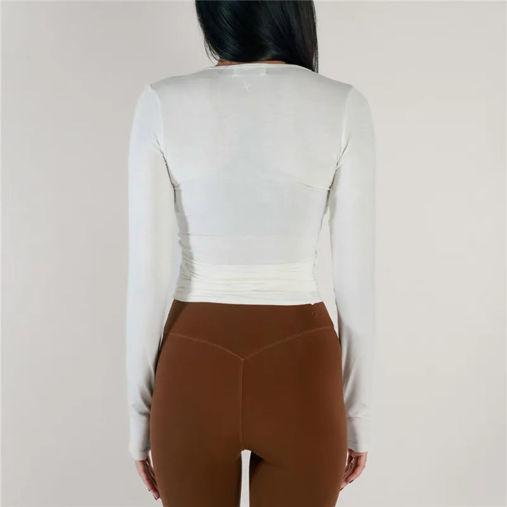Stylish V Neck Long Sleeve Top