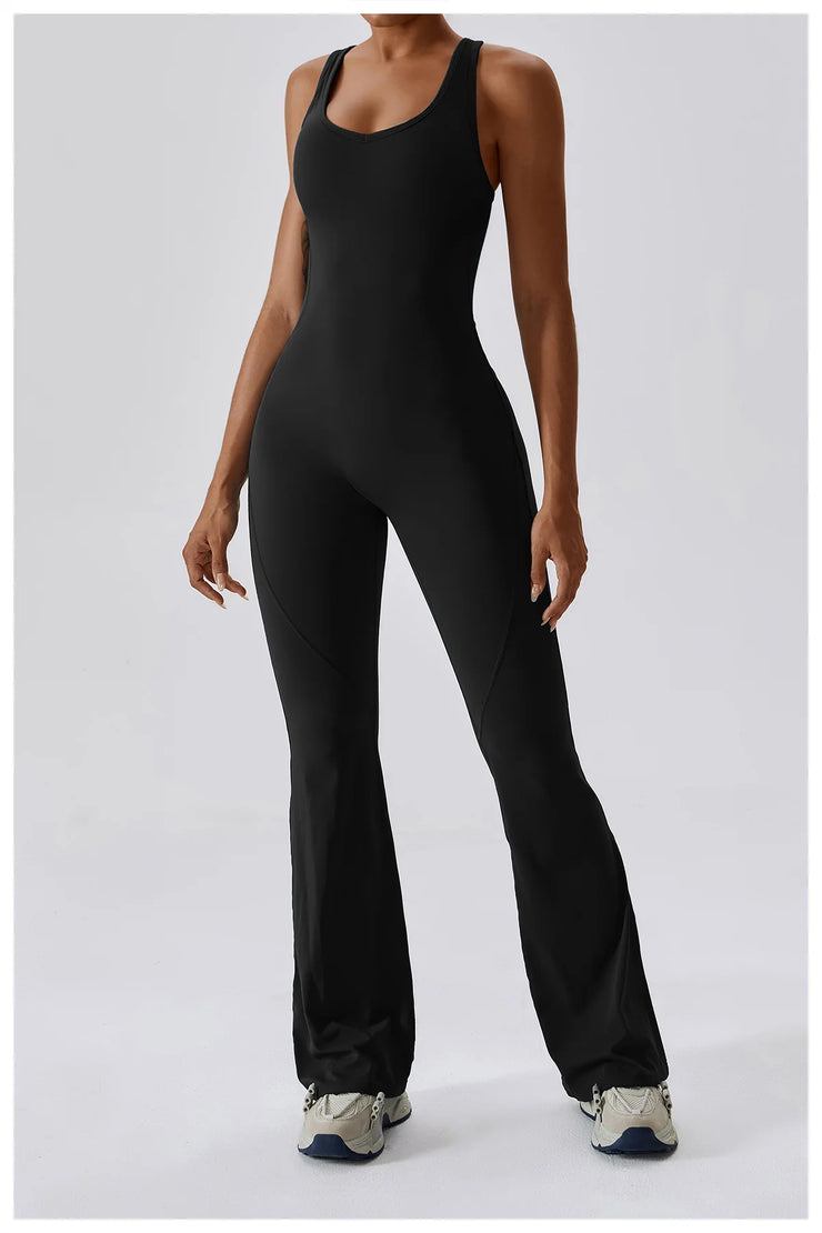 Sexy Back V Jumpsuit Gym Set