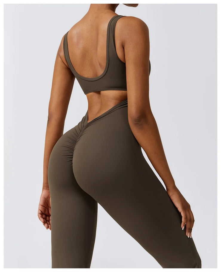 Sexy Back V Jumpsuit Gym Set