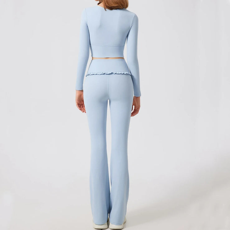 High Waist Bell Flare Legging Set