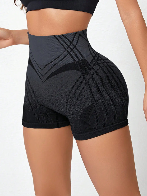 Gradient High Waist Fitness Shorts