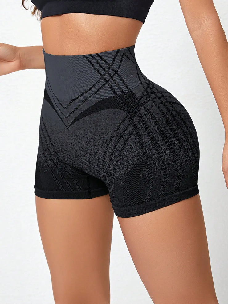 Gradient High Waist Fitness Shorts