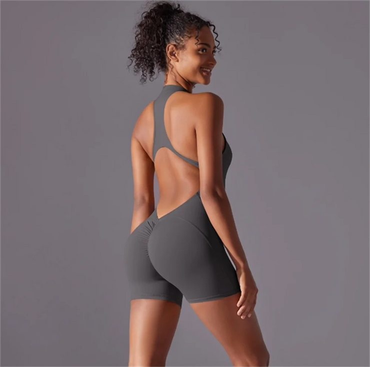 High-Intensity Nude Yoga Jumpsuit