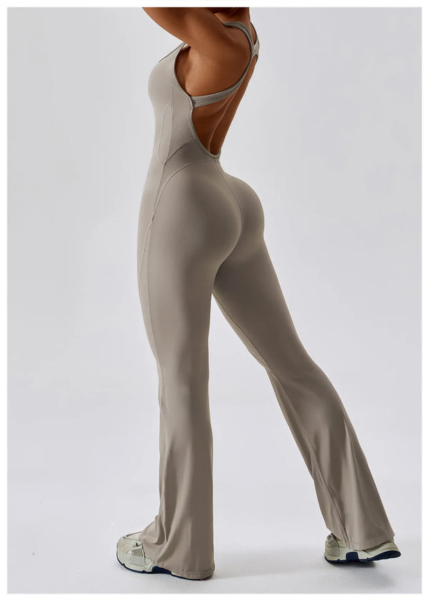 Sexy Back V Jumpsuit Gym Set