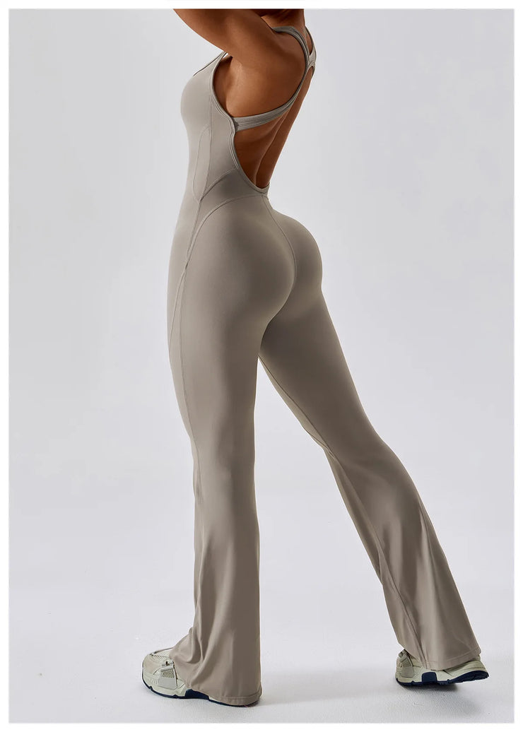 Sexy Back V Jumpsuit Gym Set