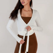 Stylish V Neck Long Sleeve Top