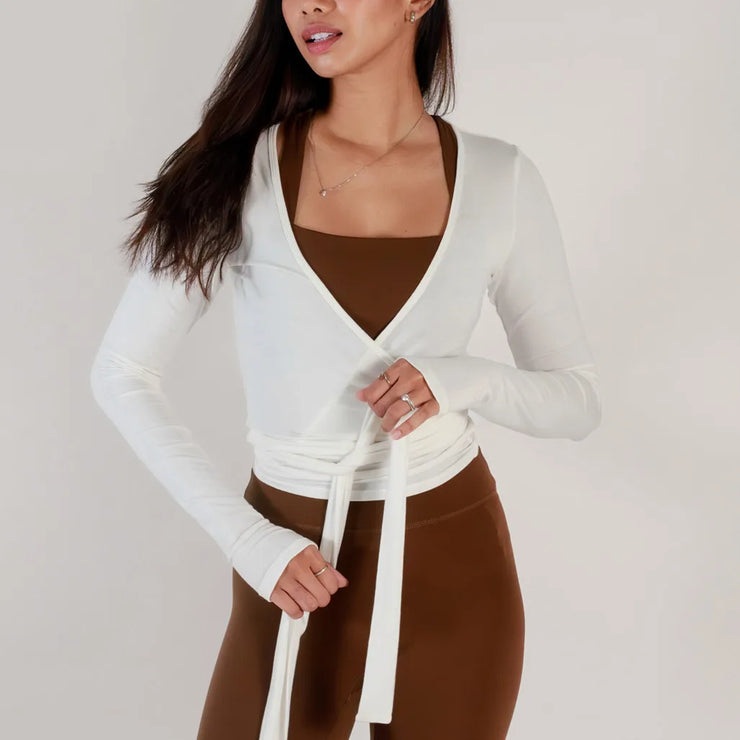 Stylish V Neck Long Sleeve Top