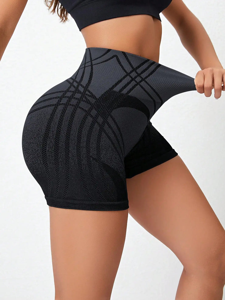Gradient High Waist Fitness Shorts