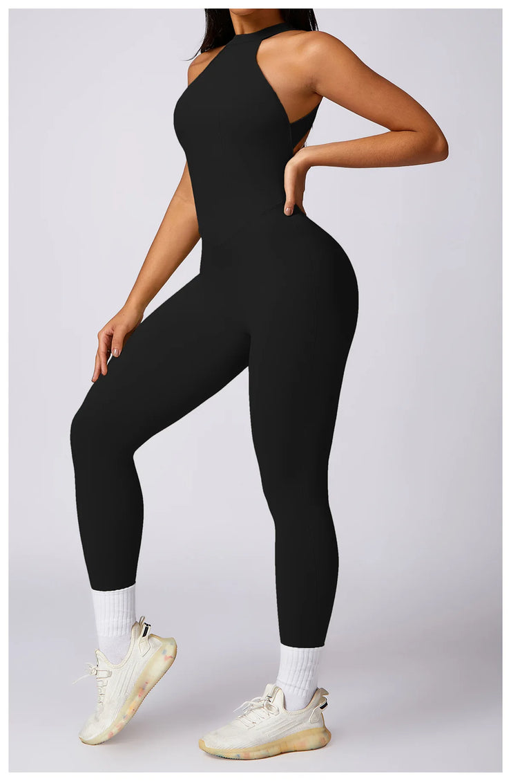 Backless V-Back Yoga Jumpsuit