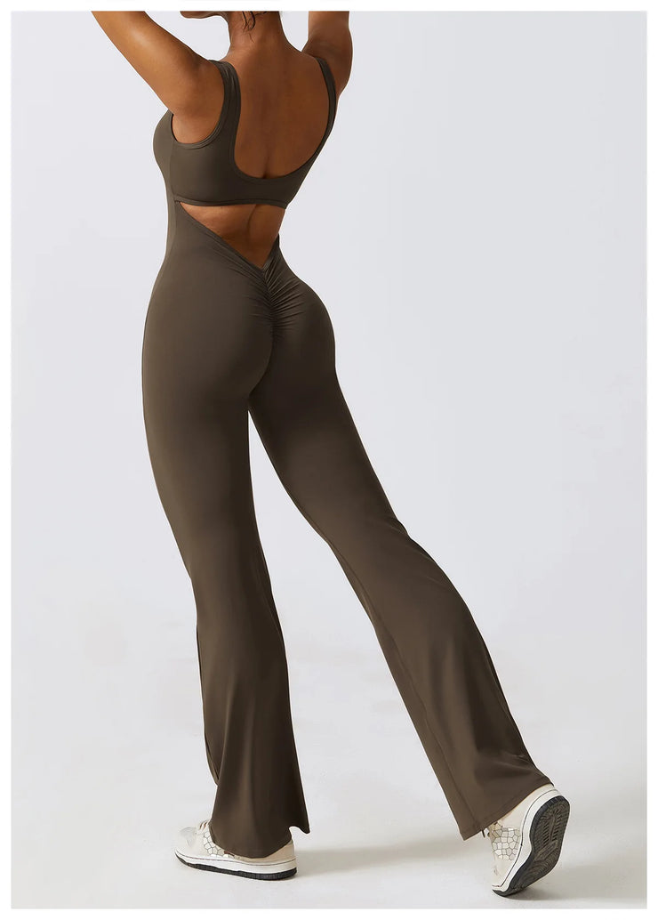 Sexy Back V Jumpsuit Gym Set