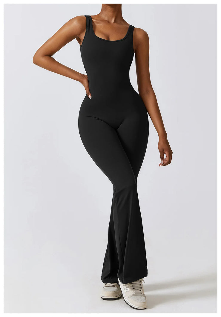 Sexy Back V Jumpsuit Gym Set
