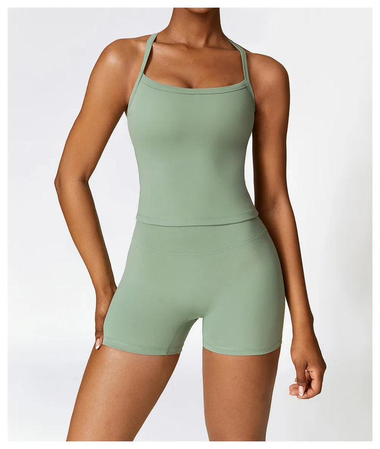Sports Vest Women Gym Set