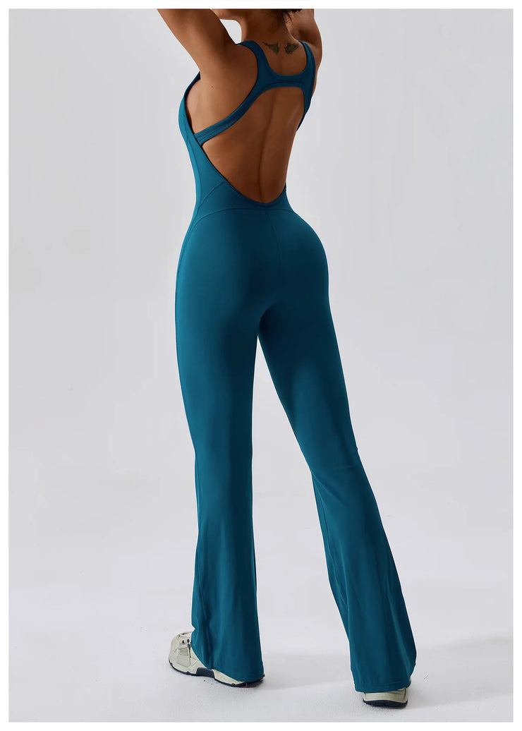 Sexy Back V Jumpsuit Gym Set