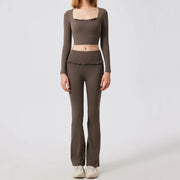 High Waist Bell Flare Legging Set